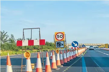  ?? ?? SAFETY MOVE: The temporary speed limits on the A90 are to aid constructi­on traffic.