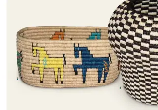  ??  ?? 3. Carol Emarthle-douglas (Northern Arapaho/ Seminole), Painted Ponies, coiled oval wax linen basket, 7 x 5 x 10"