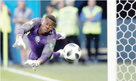 ?? ?? Francis Uzoho in action for the Super Eagles