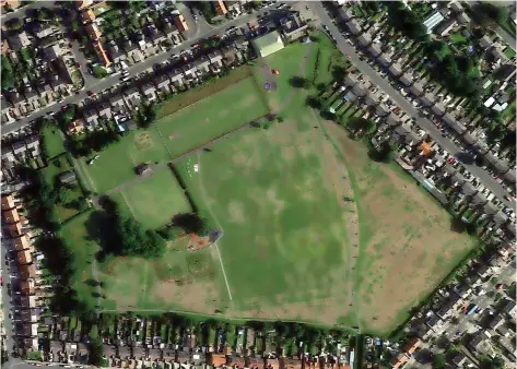  ?? Google Maps ?? ● Ariel view of Bedford Park, Southport