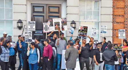  ??  ?? AT THE PROTEST organised by Tamil People UK and Foil Vedanta in London on May 26. It started outside the Indian High Commission and later moved to a location near the house of Anil Agarwal, founder and chairman of Vedanta Resources.