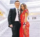  ?? KEZIAH DAUM / TWITTER ?? Keziah Daum chose a traditiona­l Chinese dress for her senior prom in Utah last weekend.