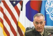  ?? Andrew Harnik / Associated Press ?? Gen. Joseph Dunford Jr. contradict­ed statements by White House chief strategist Steve Bannon.