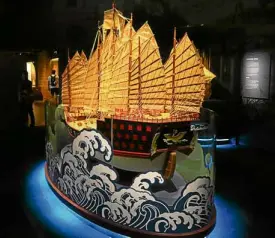  ??  ?? Amini replica of a Chinese junk ship