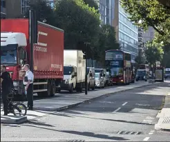  ??  ?? Ghost lane: In Central London, two lanes, no cyclists