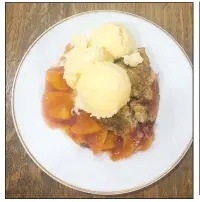  ?? (Courtesy photo) ?? Tom Dillard’s favorite summer comfort food is cobbler homemade by wife Mary and topped with Yarnell’s vanilla ice cream.