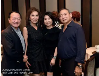  ??  ?? Julian and Sandra Chang with Lilian and Richard Low