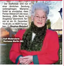  ?? ?? Kult-Moderatori­n Marianne Martin (86)