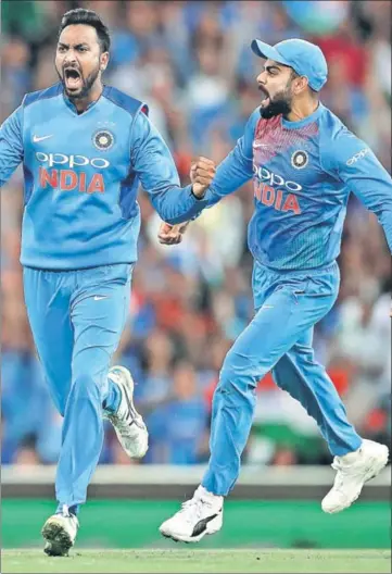  ?? GETTY ?? Krunal Pandya’s spell (4/36) proved decisive in India’s seriesleve­lling win against Australia at SCG on Sunday.