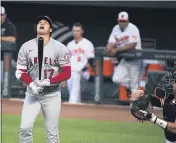  ?? TERRANCE WILLIAMS — THE ASSOCIATED PRESS ?? The Angels’ Shohei Ohtani reacts to striking out against the Baltimore Orioles during the first inning Wednesday.