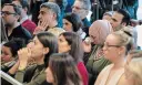  ??  ?? Students and community members attend a ceremony at Carleton University to honour Fareed Arastech who died in the Flight 752 crash.