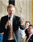  ??  ?? Leidenscha­ftlicher Kämpfer für die libe rale Partei: Lindner im Goldenen Saal.