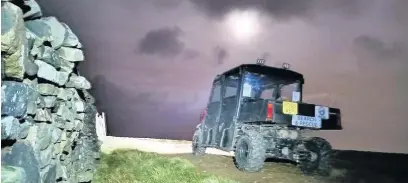  ??  ?? ●● Rossendale and Pendle Mountain Rescue Team rescued a biker from the hills above Hapton