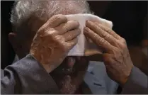  ??  ?? Brazil’s former president Luiz Inacio Lula da Silva wipes off sweat during a rally in Rio de Janeiro, Brazil. Judges have dismissed his bid to avoid prison for bribery and money laundering.