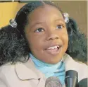  ??  ?? CELEBRATIN­G LIFE: Seventeeny­ear-old Kai Leigh Harriott, seen here at 7, was paralyzed by a stray bullet when she was 3. Guns have to come ‘off the street,’ she says, so kids can ‘safely be on them.’