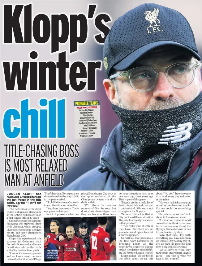  ??  ?? INSPIRING: Calm Klopp knows how to win a title