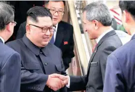  ??  ?? EL ARRIBO. El líder norcoreano, Kim Jong-un, a su llegada a Singapur.