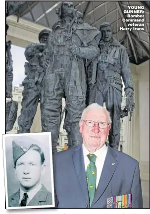  ?? Pictures: TIM CLARKE, VICTOR DAVIS / SHOTSMAG.CO.UK, PA ?? YOUNG GUNNER: Bomber Command veteran Harry Irons