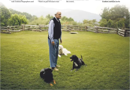  ?? Charles Ommanney / Getty Images ?? Evangelist Billy Graham at his home in the mountains near Asheville, N.C. Graham, 98, lost his wife of 63 years, Ruth Bell Graham, in 2007.