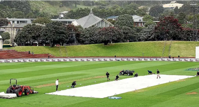  ?? PHOTO: GETTY IMAGES ?? The big wet in Wellington is causing a major headache for Basin Reserve groundsman Hagen Faith, who hasn’t seen the test pitch since Friday last week.