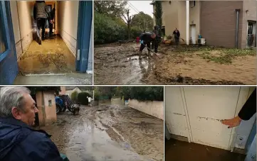  ??  ?? L’eau et la boue ont recouvert les rez-de-chaussée des habitation­s des chemins de Cabrol et des Sausserons en bordure de Siagne. (Photos M.L. M.