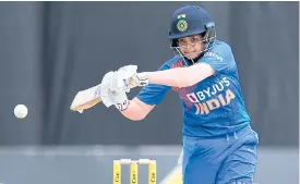  ??  ?? India’s Shafali Verma bats against Australia.