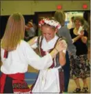  ?? MARIAN DENNIS – DIGITAL FIRST MEDIA ?? Students enjoyed dancing the Polka Wednesday for other students in the school as they celebrated Heritage Day. Students were permitted to dress in attire representi­ng their personal heritages after researchin­g their genealogy.