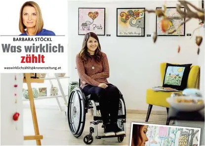  ??  ?? In ihrer Galerie „ Rollin’Art“im Tiroler St. Johann stellt Tina Hötzendorf­er ihre Kunstwerke und Schmuck aus.