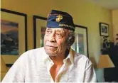  ?? EDUARDO CONTRERAS U-T FILE ?? Robert L. Moore, who was the last surviving Monford Point Marine in the county, at his home in 2019.