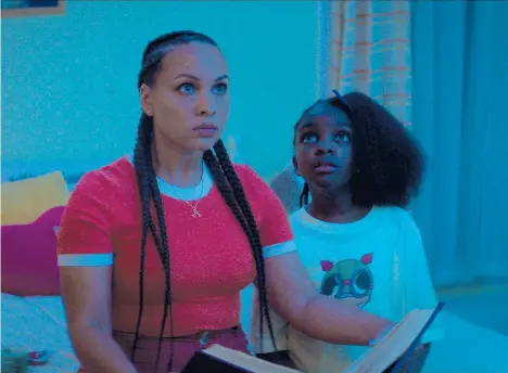  ?? NETFLIX ?? Jasmine Cephas Jones, left, and Genesis White star in Hebru Brantley’s modern fable “Erax.”