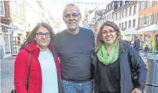  ?? FOTO: GRÜNE ?? Enttäuscht von der Situation: Deniz Tas (von links), Joachim von Mirbach und Elif Cangür.