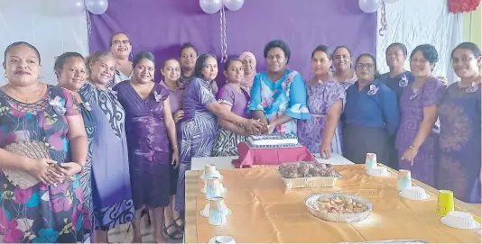  ?? Picture: SUPPLIED ?? Women staff members of Nabua Secondary School celebrate Internatio­nal Women’s Day in school with a cake cutting ceremony.
