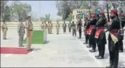  ?? HT PHOTO ?? The Sadiqi check post, where a lowkey flag ceremony is held currently, will be upgraded with arrangemen­ts for spectators and the drill will be made more elaborate.