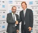  ??  ?? Thierry Koskas, presidente de Renault Argentina y José Luis Valls, presidente de Nissan Latinoamér­ica.