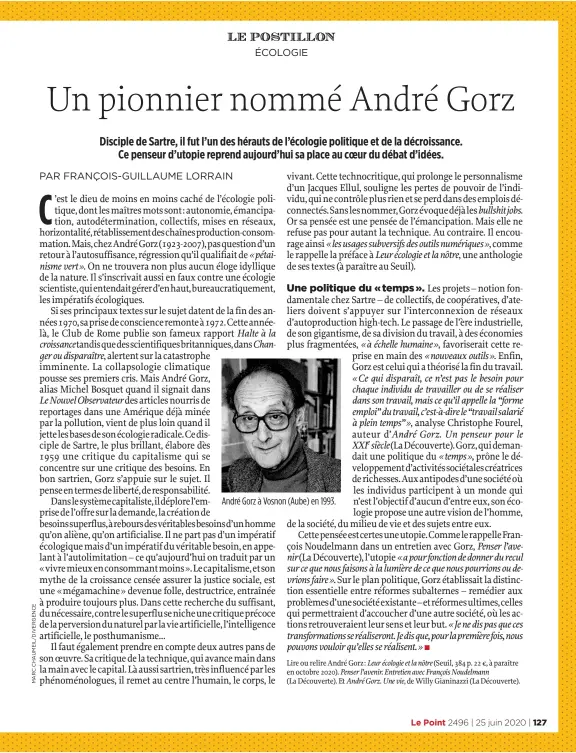  ??  ?? André Gorz à Vosnon (Aube) en 1993.