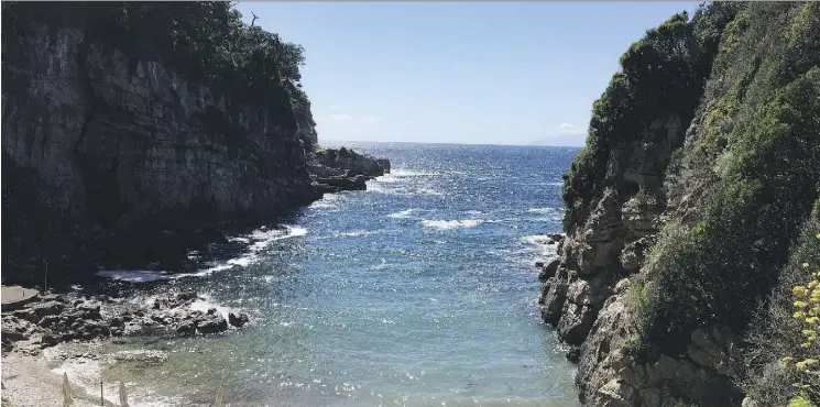  ?? PHOTOS: JEAN LEVAC ?? A natural fiord at Italy’s Relais Regina Giovanna resort creates an intimate setting for visitors.