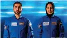  ??  ?? Noura al-Matroushi (r), the UAE's first female astronaut and will be allowed to wear a headscarf during training and operationa­l scenarios, as long as it complies with rules and regulation­s, NASA told DW.