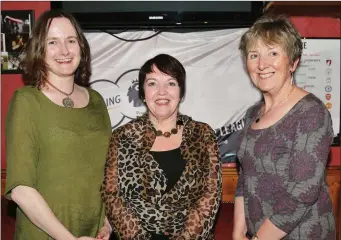  ??  ?? Joan Tobin pictured with County Librarian Eileen O’ Brien and Divisional Librarian Bernie Wallace during her retirement party at Scanlon’s Bar in Newmarket.