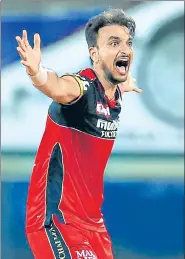  ?? BCCI ?? Harshal Patel of RCB was the highest wicket-taker with 17 scalps in seven matches when IPL was suspended.
