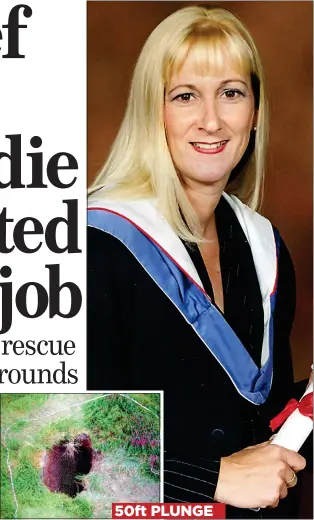  ??  ?? DELAYS: Alison Hume spent seven hours stuck in the mineshaft, left, as firefighte­rs waited