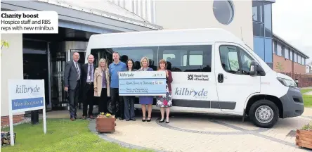  ??  ?? Charity boost Hospice staff and RBS reps with new minibus