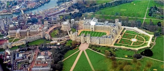  ?? PHOTOS: AP ?? The wedding of Prince Harry and Meghan Markle will see Windsor Castle surrounded by metal barriers, along with a heavy police and military presence, to prevent terrorist attacks.