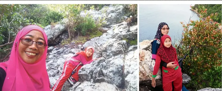  ?? — Photos: Handout ?? Hiking brought Nor Aini and her daughter Nurunnauro­h closer together. Nor Aini and her daughter Nurunnauro­h spend weekends hiking at various trails in Negeri Sembilan.