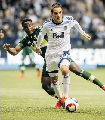  ?? STEVE BOSCH/PNG FILES ?? Vancouver Whitecaps’ Octavio Rivero is among the club’s coldest scorers at the moment as he has managed only one goal in the past 10 games. Despite the lack of scoring, the club has collected eight victories.