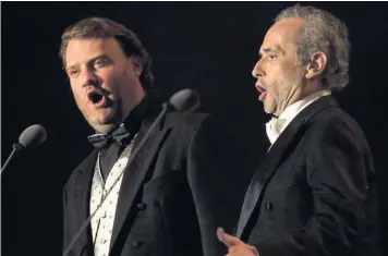  ??  ?? ■
Bryn Terfel with Jose Carreras at the 2003 Faenol Festival