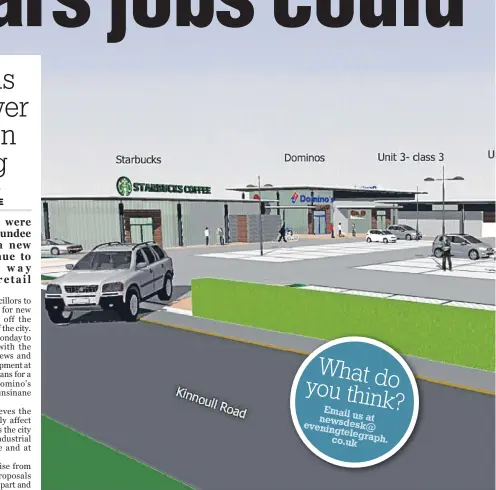  ??  ?? An artist’s impression of the proposed developmen­t at Dunsinane Industrial Estate. The project includes plans