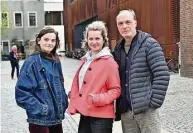  ?? Foto: Marion Doering ?? Für den neuen Dresden-Tatort drehen Emilie Neumeister, Cornelia Gröschel und Martin Brambach(v. l.) auch im Kraftwerk Mitte.