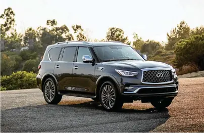  ?? CONTRIBUTE­D PHOTO ?? The QX80 has an overall length of 210.2 inches and a curb weight of 5,678 pounds.