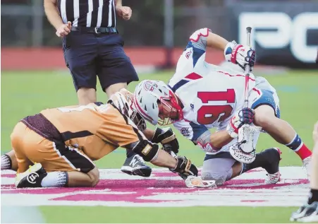  ?? PHOTO COURTESY OF MAJOR LEAGUE LACROSSE ?? HEARD IT ON THE X: Cannons faceoff maestro Joe Nardella (91) has won 56 percent of his draws during this MLL season, and will face the No. 1 guy in the league, New York’s Greg Gurenlian, tonight at Harvard Stadium.