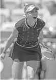  ?? SUSAN MULLANE/USA TODAY SPORTS ?? Amanda Anisimova reacts during her upset of Simona Halep on Thursday.